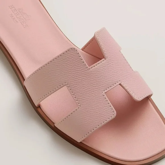 NEW HERMÈS ORAN SANDALS Rose Pâle - Picture 14 of 17